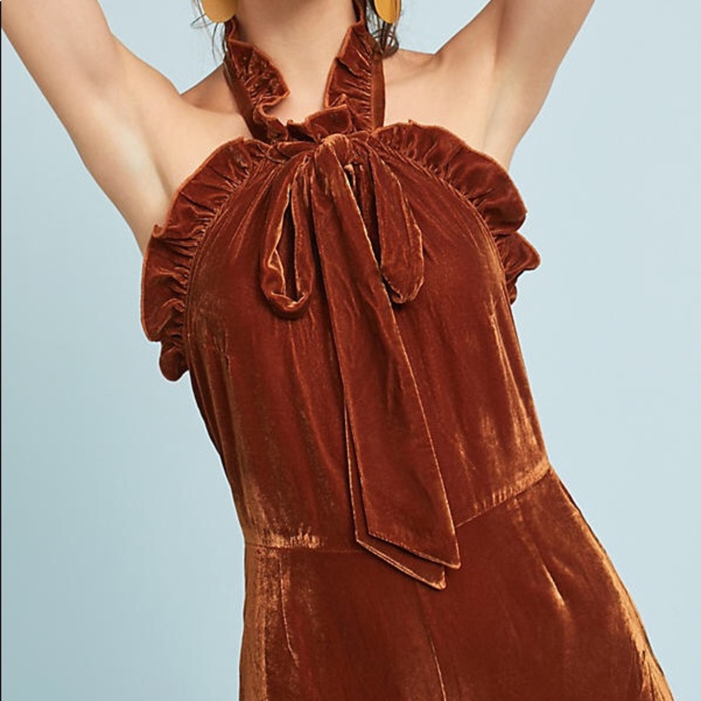 //SOLD//Velvet Halter Jumpsuit